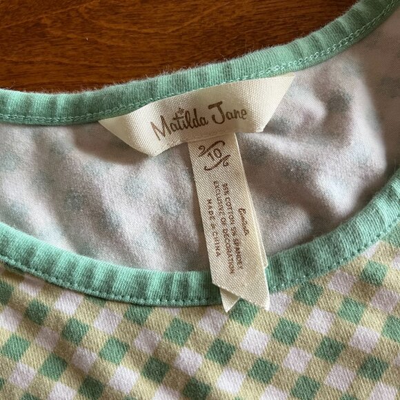 Matilda Jane green gingham tiered dress 10 - Picture 2 of 7